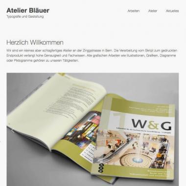 Portfolio Atelier Scheidegger, Webseite im WordPress für das Atelier Bläuer, Bern