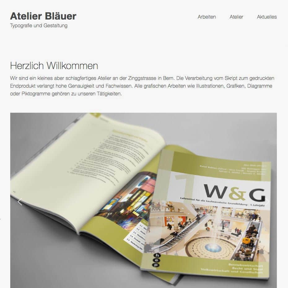 atelier blaeuer webseite wordpress