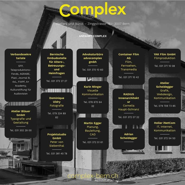 Webseite complex Bern