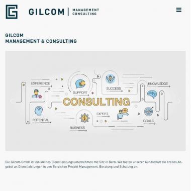 Portfolio Atelier Scheidegger, Webseite für Gilcom Management & Consulting