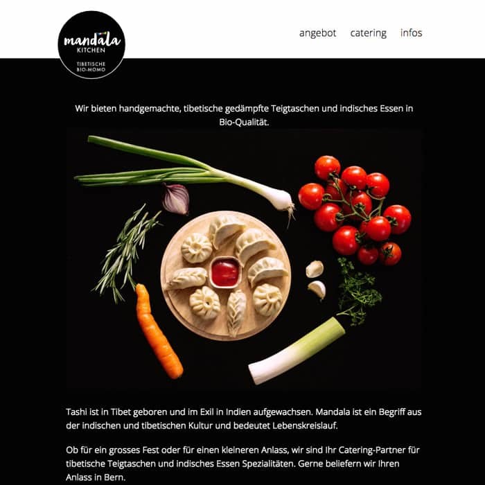 Mandala Kitchen Webseite