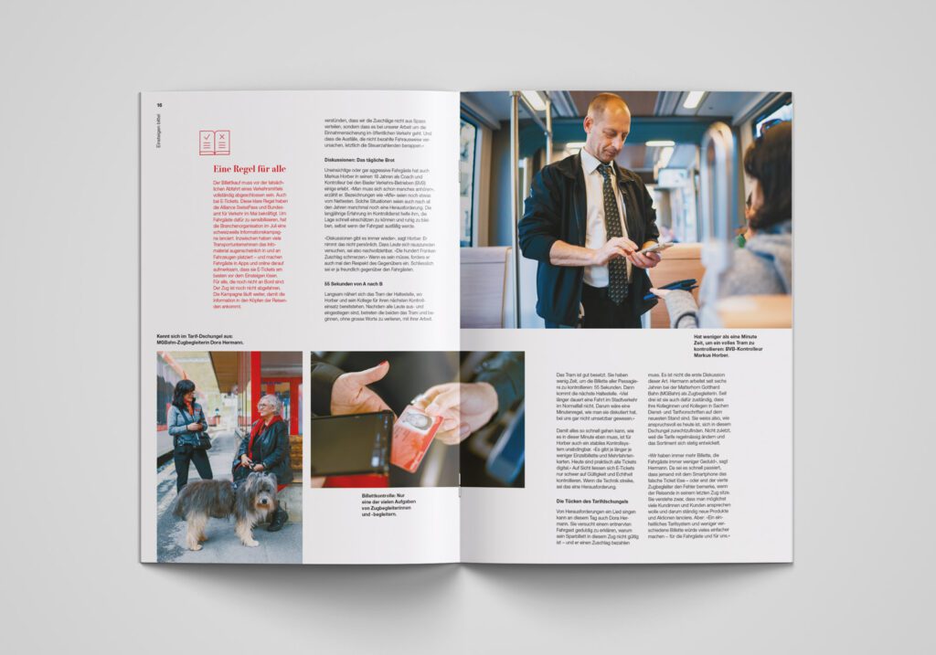 Neugestaltung Magazin Alliance SwissPass Doppelseite