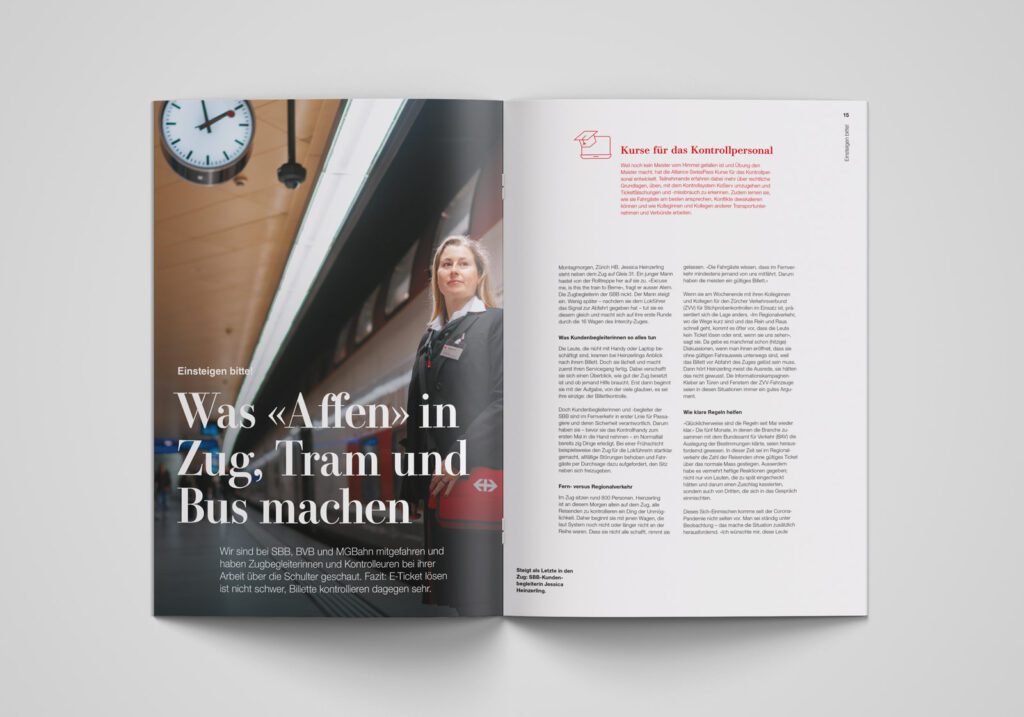 Neugestaltung Magazin Alliance SwissPass Doppelseite