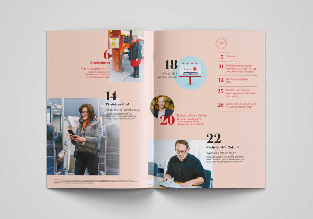 Neugestaltung Magazin Alliance SwissPass Inhaltsverzeichnis